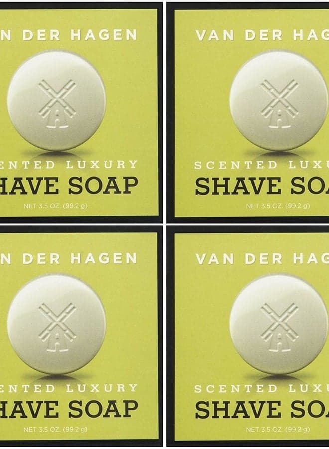 Van Der Hagen Men's Luxury Scented Shave Soap, 3.5 Ounce (Pack of 4)