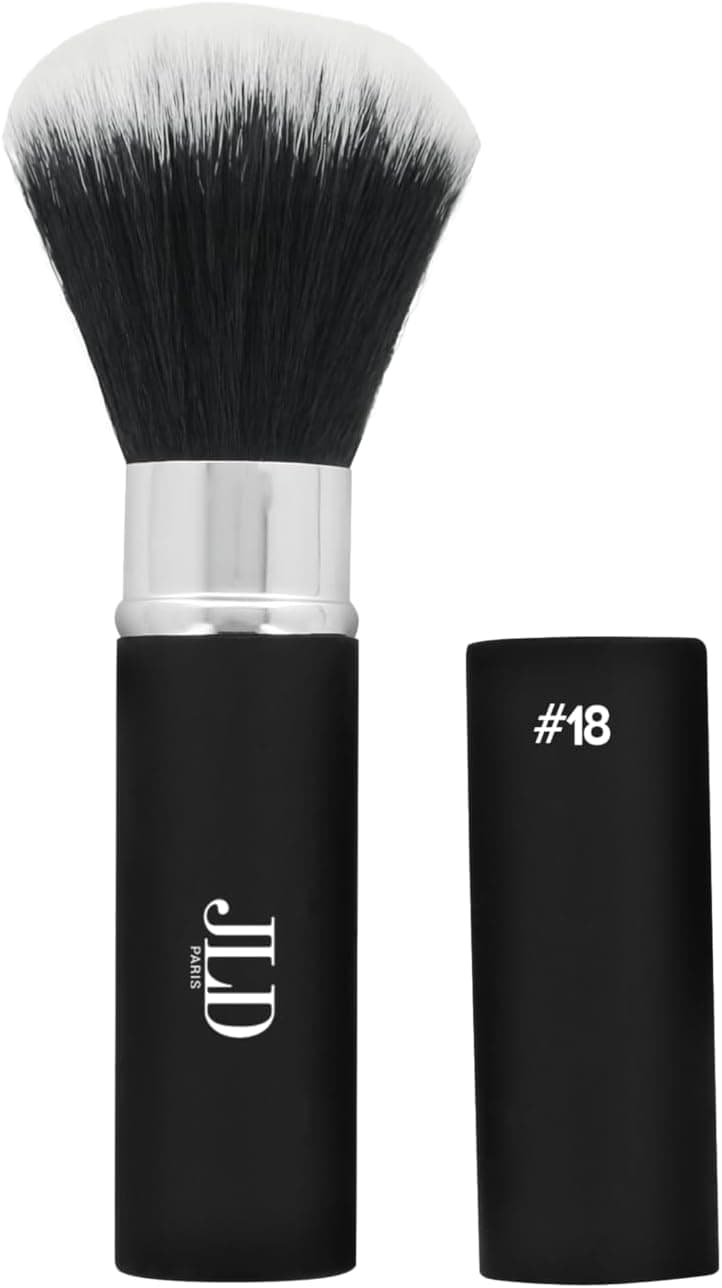 Jean Louis David Retractable Face Powder Brush PRO HD 18 Makeup Vegan Synthetic Bristles