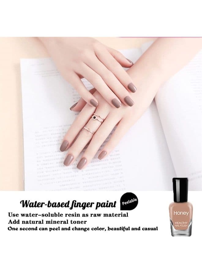 Non Toxic Nail Polish Set, Easy Peel Off and Fast Dry Nail Polish Set for Pack, Eco Friendly and Organic Water Based Nail Polish for Women,Teens(12 Bottles, 5ML)