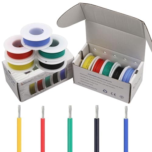 Striveday 20AWG Tinned Copper Silicone Hook Up Wire 600V Stranded Electrical Cable for DIY Electronics & Electrical Projects (Box-1)