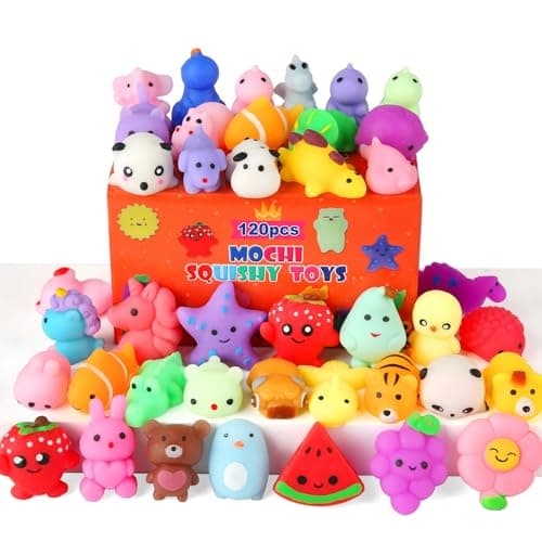 120 Pack Squishy Toys Kawaii Squishies Party Favors for Kids 48 812 Treasure Box Toys for Classroom Birthday Xmas Gifts Goodie Bag Mini Animals Mochi Squishy Stress Relief Sensory Toys Random