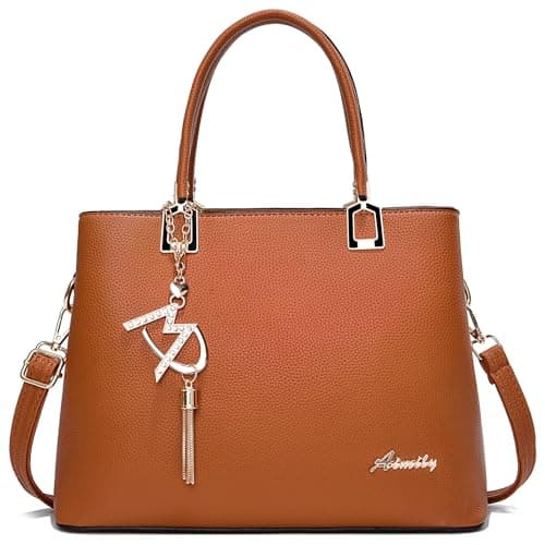 ToLFE Crossbody Purses and Handbags for Women PU Leather Tote Top Handle Satchel Shoulder Bags (Liz Brown)