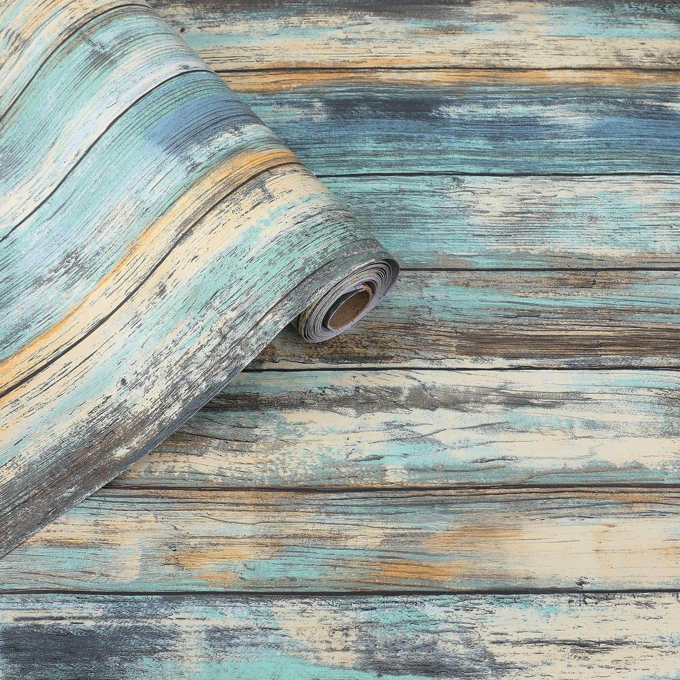 Dimcol Wood Contact Paper 157x118 SelfAdhesive and Removable Wood Wallpaper Peel and Stick Blue Distressed Wood Grain Contact Paper for Cabinets Waterproof Stick on Wall Paper