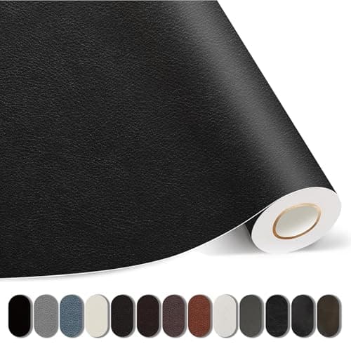 Kangshoon Leather Repair Patches 17X79 Inch SelfAdhesive Leather Repair Tape Stretch Vinyl Repair Kit for Couch Furniture Sofas Car Seats Black 17X79 Inch
