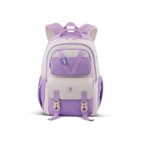 VAYA PRODYGY School Bags for Boys/Girls, 26L Large Capacity Waterproof Backpack for Class 6 to 10, Stylish and Spacious, Ideal for High School Students and Daily Use, Color - Purple