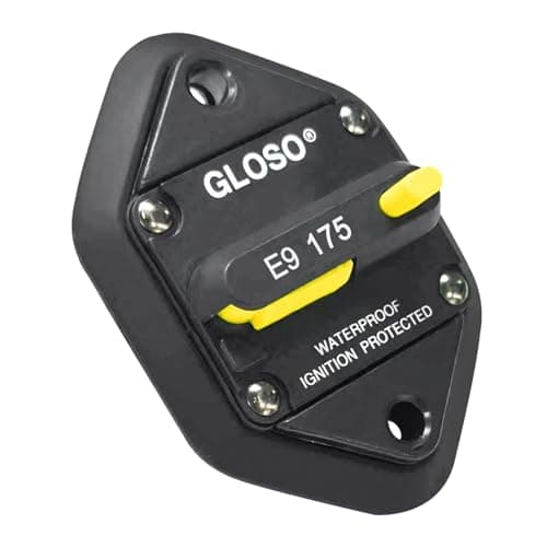 GLOSO E96 Panel Mount Waterproof IP67 Marine Auto Truck Hi-Amp with Gasket Circuit Breaker (1/4" Stud-175A)