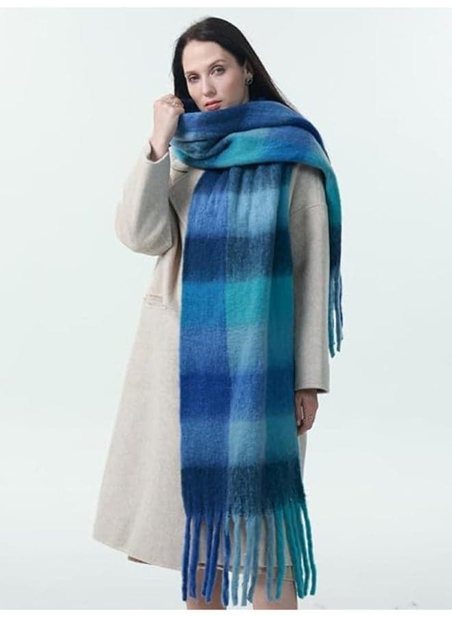 Winter Scarf for Women, Plaid Blanket Shawl Wraps, Warm Chunky Scarfs, Colorful Oversized Large Scarves, Men Women Scarf