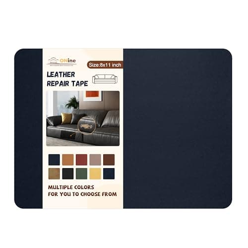 ONine Leather Repair Patch,Self-Adhesive Couch Patch,Multicolor Available Scratch Leather 8X11 Inch Peel and Stick for Sofas, Car Seats Hand Bags Jackets(Navy Blue)