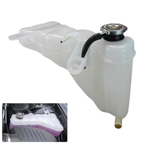 PPNZQAUT 603-380 Engine Coolant Reservoir Tank with Cap Compatible with 2011 - 2021 Chrysler 300, Dodge Challenger, Dodge Charger 3.6L 5.7L 6.4L | Overflow Tank Replaces# 55111260AB, 55111260AF