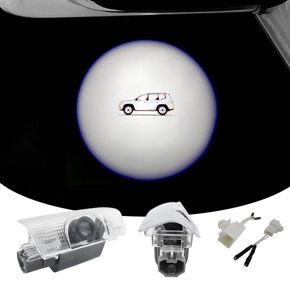 akarin 2PCS LED Car Door Projector Courtesy Lights Ghost Shadow Welcome Lamp Compatible with lc200 lc300 20122022 Accessories lc200 lc300 20122022