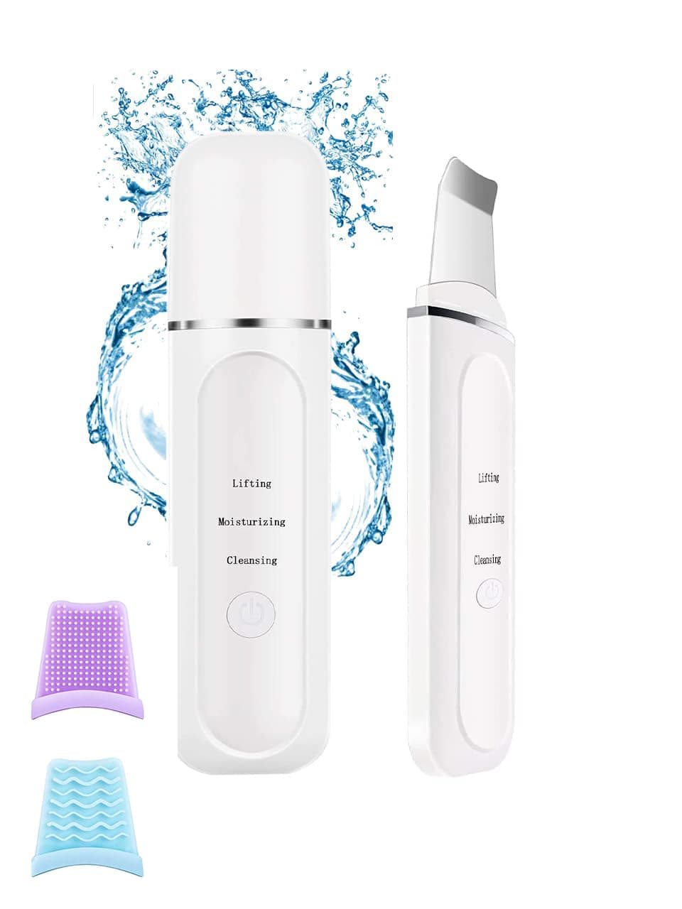 Welocity Professional Ultrasonic Facial Skin Scrubber for Wet Skin Blackheads Remover and Facial Pores Cleaner Facial Scrubber Spatula for Facial Deep Cleansing Standard
