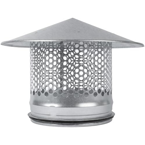 Vent Systems 6" Inch Round Chimney Cap Galvanized Steel for All Weather Conditions Top Round Exhaust Cap with Rubber for Perfect Insulation Roof Vent Cap Vent Cover 6 Inch 150 mm