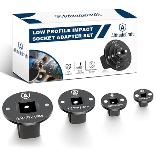 AltitudeCraft 2025 Low Profile Impact Socket Adapter Set, Drive Ratchet Adapter Set, Designed for Tight Spaces, 3/8" to 1/2", 1/4" to 3/8", 3/4" to 1", 1/2" to 3/4", 4PC