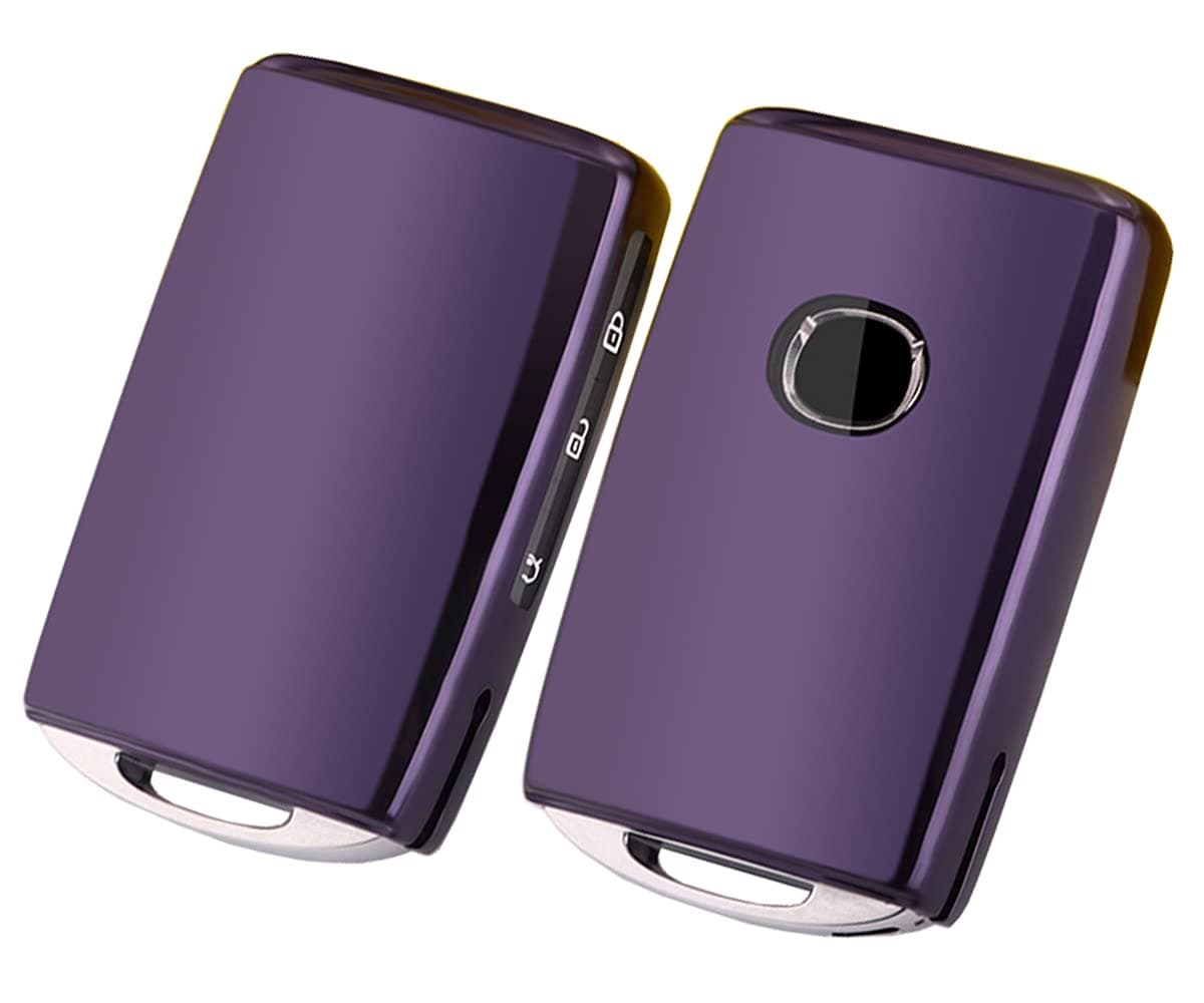 Horande Soft TPU Protector Key Fob Cover Case fit for 2019-2021 Mazda 3 6 CX-30 CX-5 CX-9 Keyless Entry Key Fob (Purple)