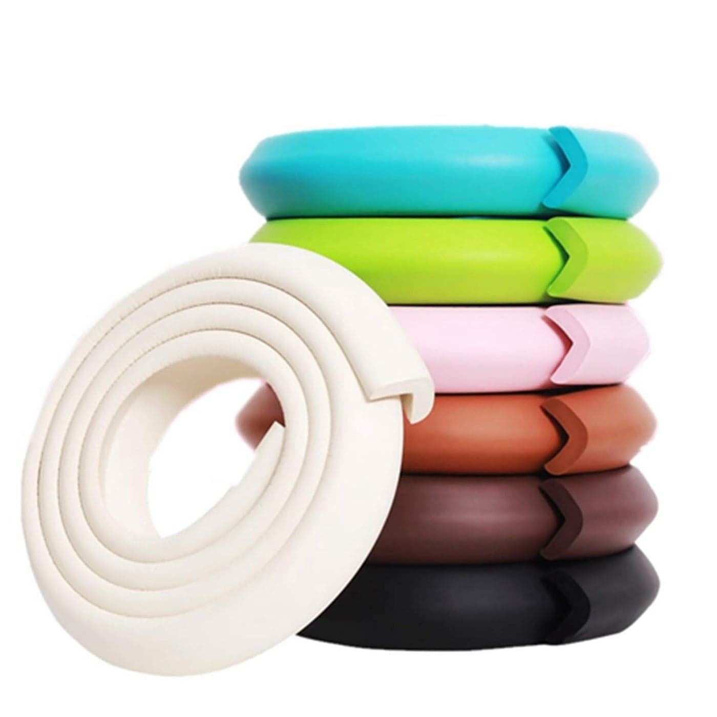M2cbridge L Shape Extra Thick Furniture Table Edge Protectors Foam Baby Safety Bumper Guard 65 Ft Off White