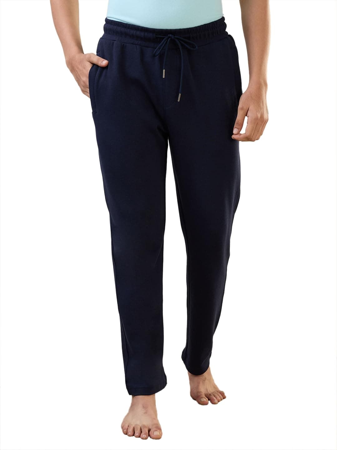 Raymond SleepZ Men Regular Fit Solid Pattern Cotton Polyester Blend Trackpant Dark Blue