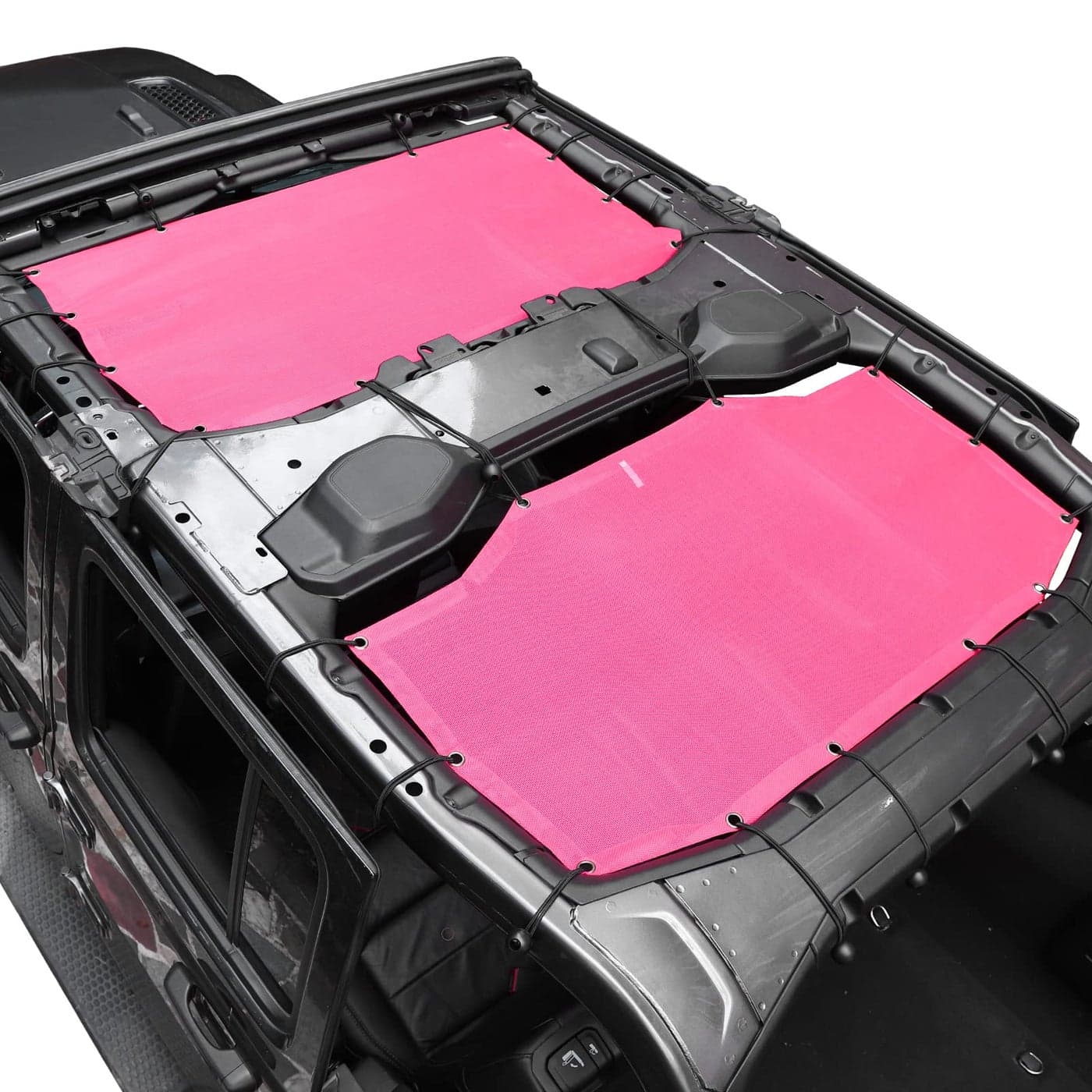 JeCar JLU Sun Shade Mesh Sunshade Provides UV Sun Protection Exterior Accessories Compatible with Jeep Wrangler 20182024 JL Unlimited 4 Door Front Rear Pink