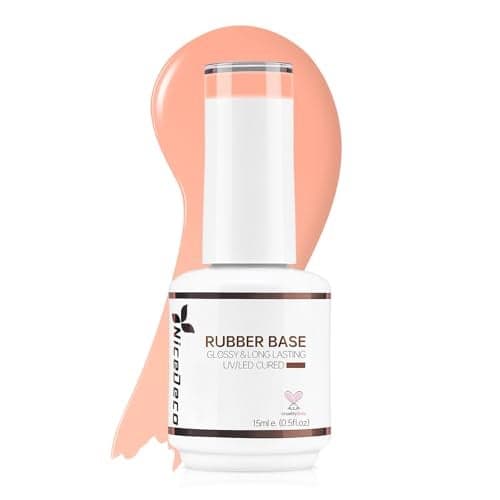 Nicedeco Hema Free Rubber Base Gel for Nails Cruelty Free Vegan Pink Rubber Gel U V Color Base Gel Nail Polish 15ML 021