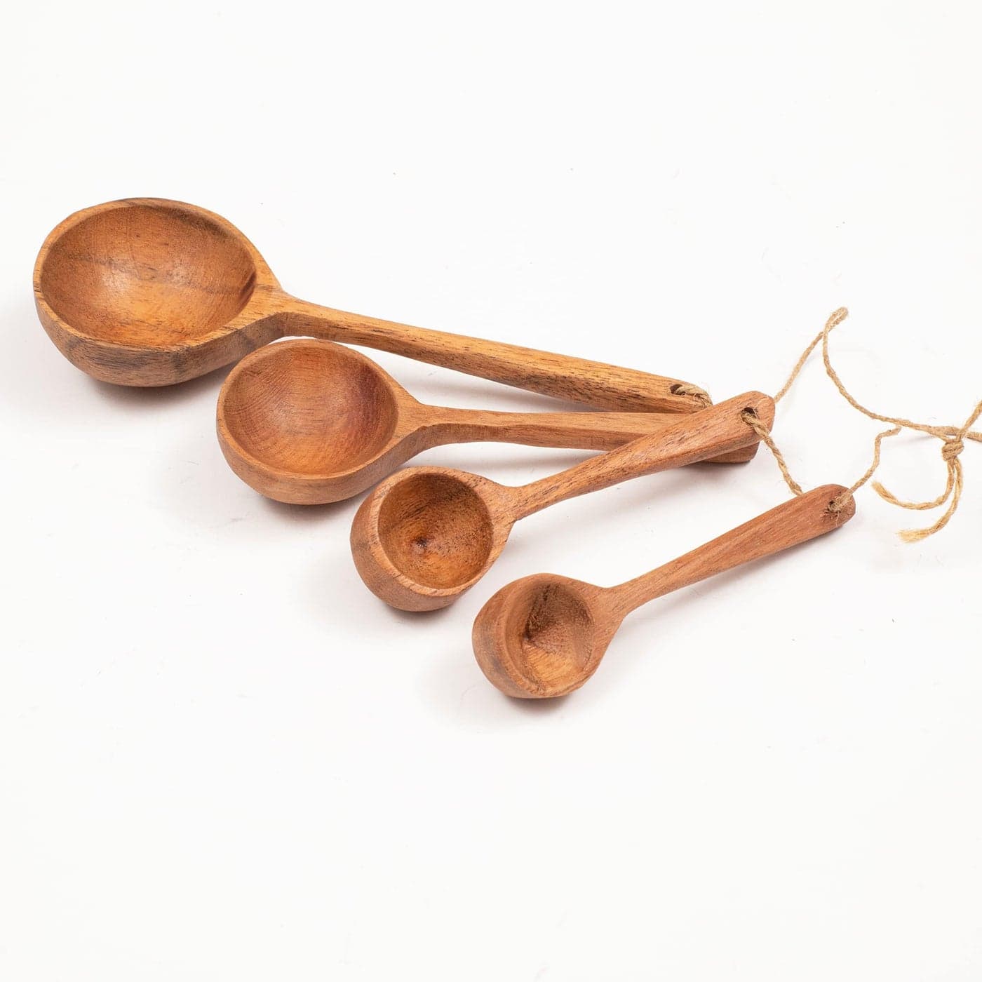 4 Piece Wooden Flatware Set Handcrafted Wooden Measuring Spoons for Kitchen Utensils Baking Cooking Spice Measuring Durable Rustic Tools for Home Chef Restaurant Brown ALPHA Living HOME