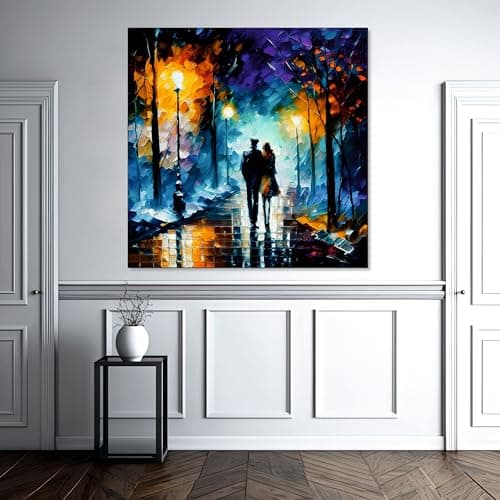 The Castle Decor Modern Abstract Pasage Painting with Frame Big Size (24X24) Wall Art for Living Room, Bedroom, Drawing Room, Hotels-Wooden Framed-Digital Painting