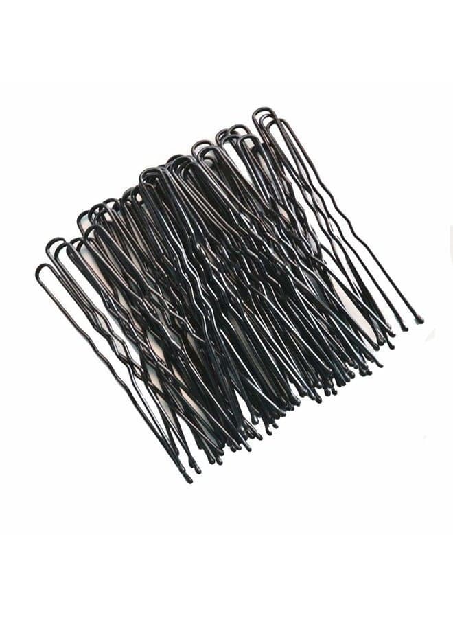 Black Hair Pins, 50 Pack of U Shaped Pins, Bun Hair Pin Kit for Women Girls, 2.4 inches