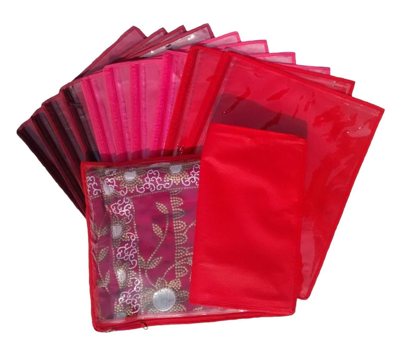 Kuber Industries 24 Piece Fabric Single Saree Cover, Multicolour
