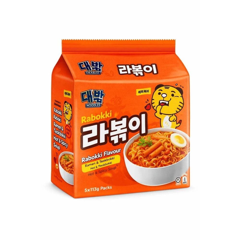 Daebak Hot & Spicy Rabokki Flavor Ramen And Theokbokki Instant Noodles- 5X113gms