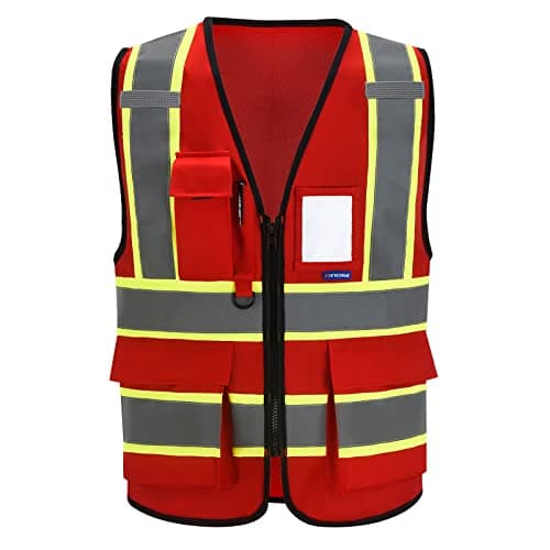 AYKRM 11 colors available High Visibility Reflective Safety Vest for Women Men High Visibility Security with Pockets Zipper Front Meets ANSI/ISEA Standards