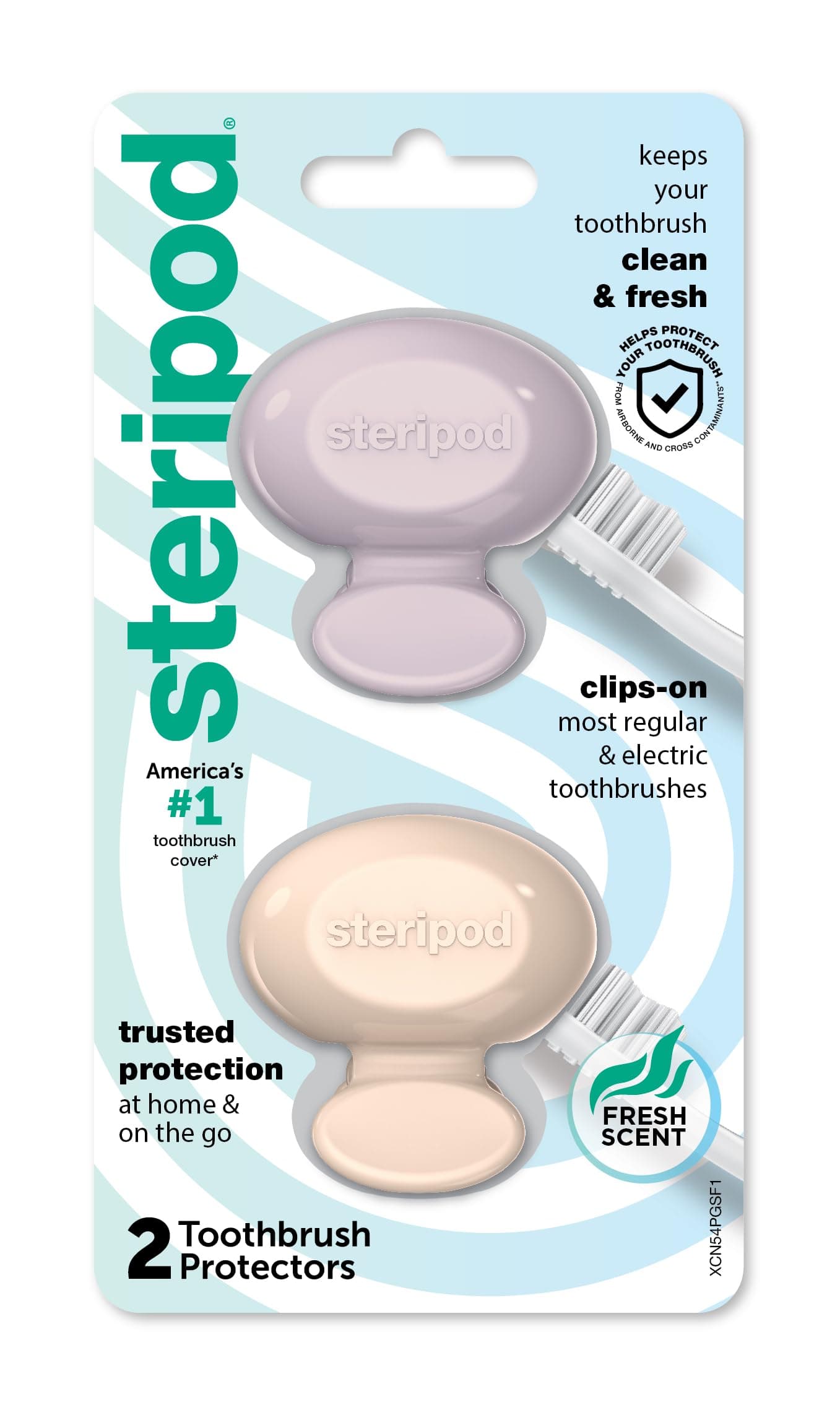Steripod ClipOn Toothbrush Protector Keeps Toothbrush Fresh and Clean Fits Most Manual and Electric Toothbrushes Pink and Blue 2 Count Pack of 1