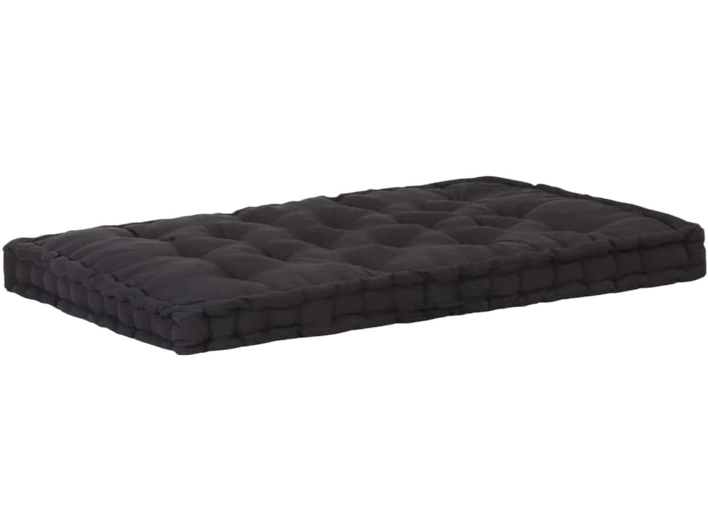 ATOOTFUSION Cotton Floor Mattress, 5-Inch Thick, Foldable Movable Cotton Quilt Gadda Solid Color Black (Queen Bed Mattress 60X72X5 Inches)