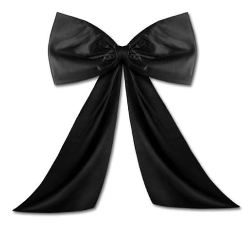 Wavwavw Bow Decor Large Bow for Room, Coquette Giant Ribbon Tie for Birthday Party Backdrop Wall Decor(Black,24 x 18 Inches)