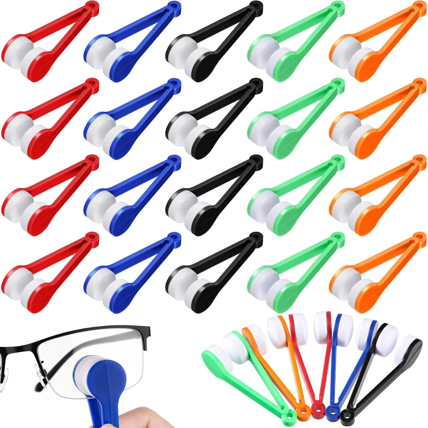 Konohan 40 Pcs Mini Glasses Eyeglass Cleaner Brush Eyeglasses Mini Brush Microfiber Spectacles Cleaner Soft Cleaning Tool Eye Glasses Cleaning Clip for Clean Glasses Computer Screen Camera Surface
