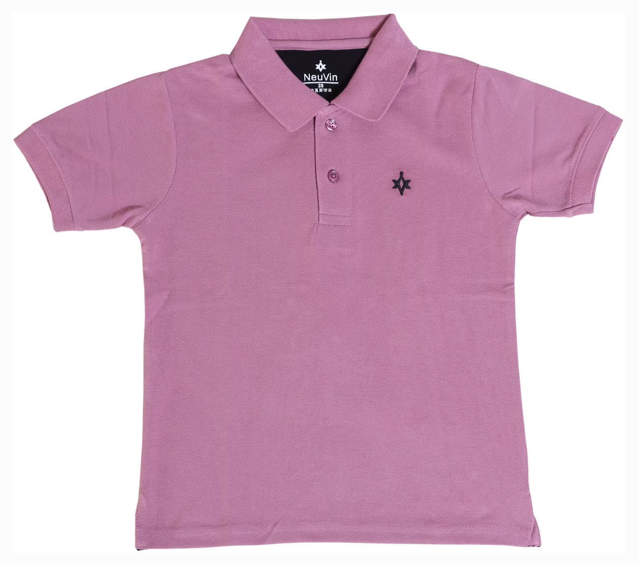 NeuVin Boys Cotton Polo T-Shirt Regular Fit Half Sleeve Plain Collar T-Shirt, Casual (Purple, 7-8 Years)