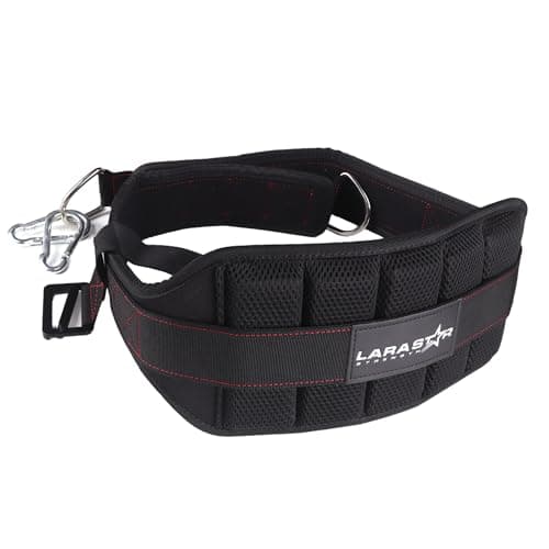 Belt for Belt Squat Dip Belt Weighted Pull Up Heavy Duty with Structured Back Support and Squat Machine Compatible BlackRed