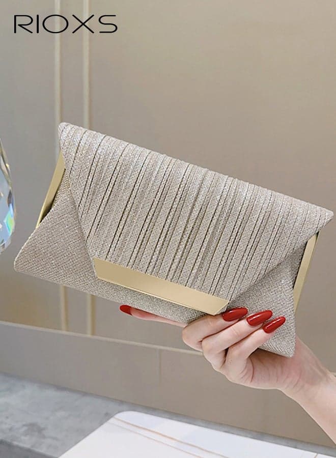 Womens Clutch Purse Evening Bag,Sparkly Envelope Handbag for Ladies,Lightweight Crossbody Purse with Metal Shoulder Strap,Fashion Crossbody Bag for Travel Party Dating Shopping