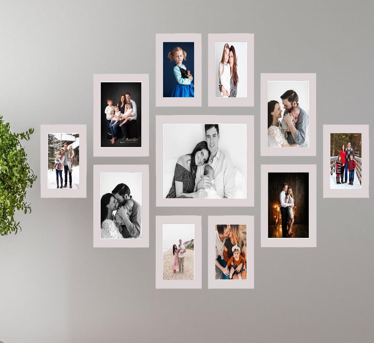 Stuthi Arts Glass Wall Photo Frame (11 Photo(s) wood) (White)