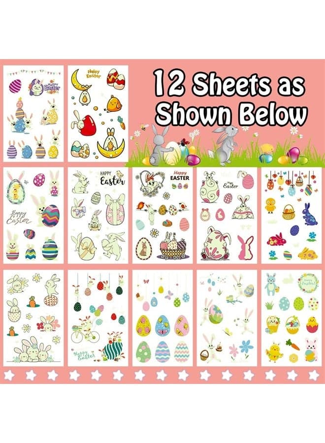Easter Tattoos for Kids, Luminous Temporary Tattoos Stickers, Easter Basket Stuffers Gifts Fillers Easter Party Favors Decorations Supplies
