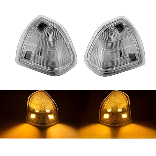 LOIYLLEN Passenger and Driver Side Mirror Turn Signal Light Replacement for Dodge Ram 1500 2500 3500 2010 2011 2012 2013 2014 2015 2016 2017 2018 - LED Left and Right Clear Lamp