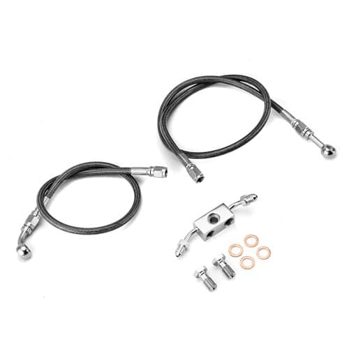 Mofun 505 Extended Length ABS Hydraulic Front Brake Line Kit Stainless Steel Compatible with Harley Sportster XL883 XL1200 20122022 Fit 1618 Handlebar Black