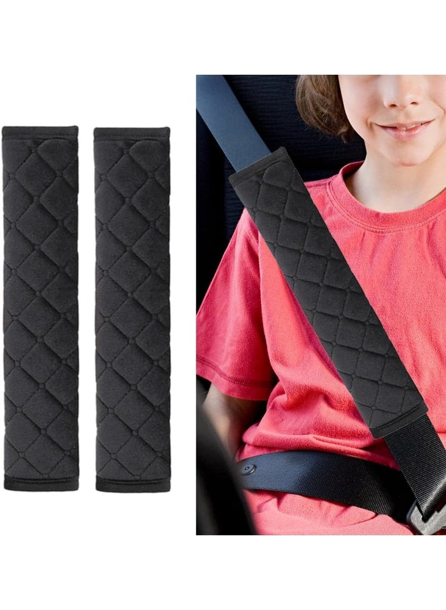 2 Pack Seat Belt Pads,Seat Belt Cover for Car,Seat Belt Shoulder Strap Covers Harness Pad,Soft and Comfortable, Easy to Install,for Car Interior Accessories,Black