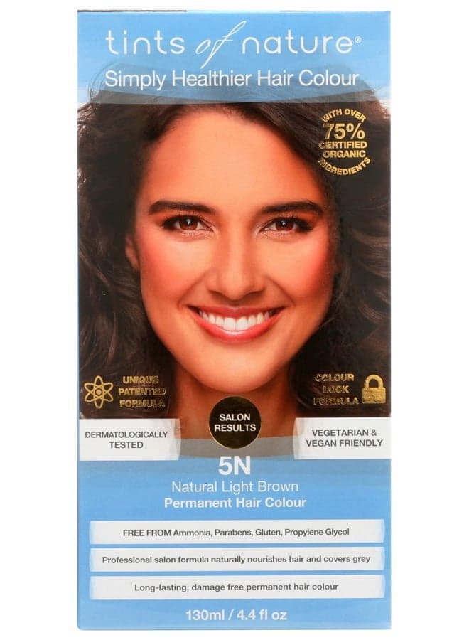 Simply Healthier Hair Colour, 5N Natural Light Brown, Permanent Hair Colour, 4.4 Oz