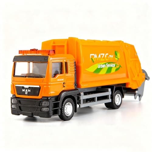 BDTCTK Man Garbage Truck Toy Zinc Alloy DieCast PullBack Model Car Festive for Boys Girls Collectible Childrens Toy Present