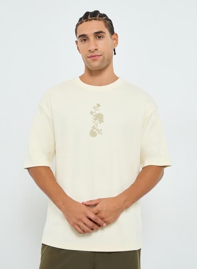 Men Oversized Floral Graphic T-Shirt