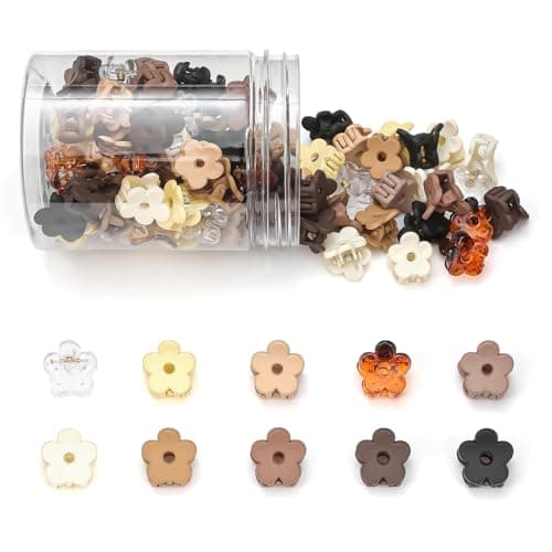 Small Flower Hair Clips 100PCS Mini Hair Clips Baby Claw Clips Cute Jaw Clips Hair Pins Hair Barrettes Toddler Hair Accessories for Women Girls Kids Teens Neutral Colors