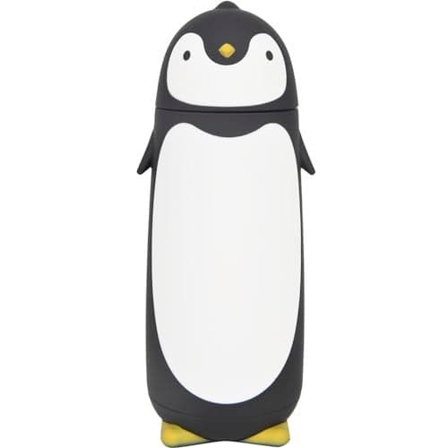 Penguin Insulated Water Bottle - Stainless Steel Vacuum Double Walled Bottle Flask Travel Mug for Kids, Students, 9.6oz, Black
