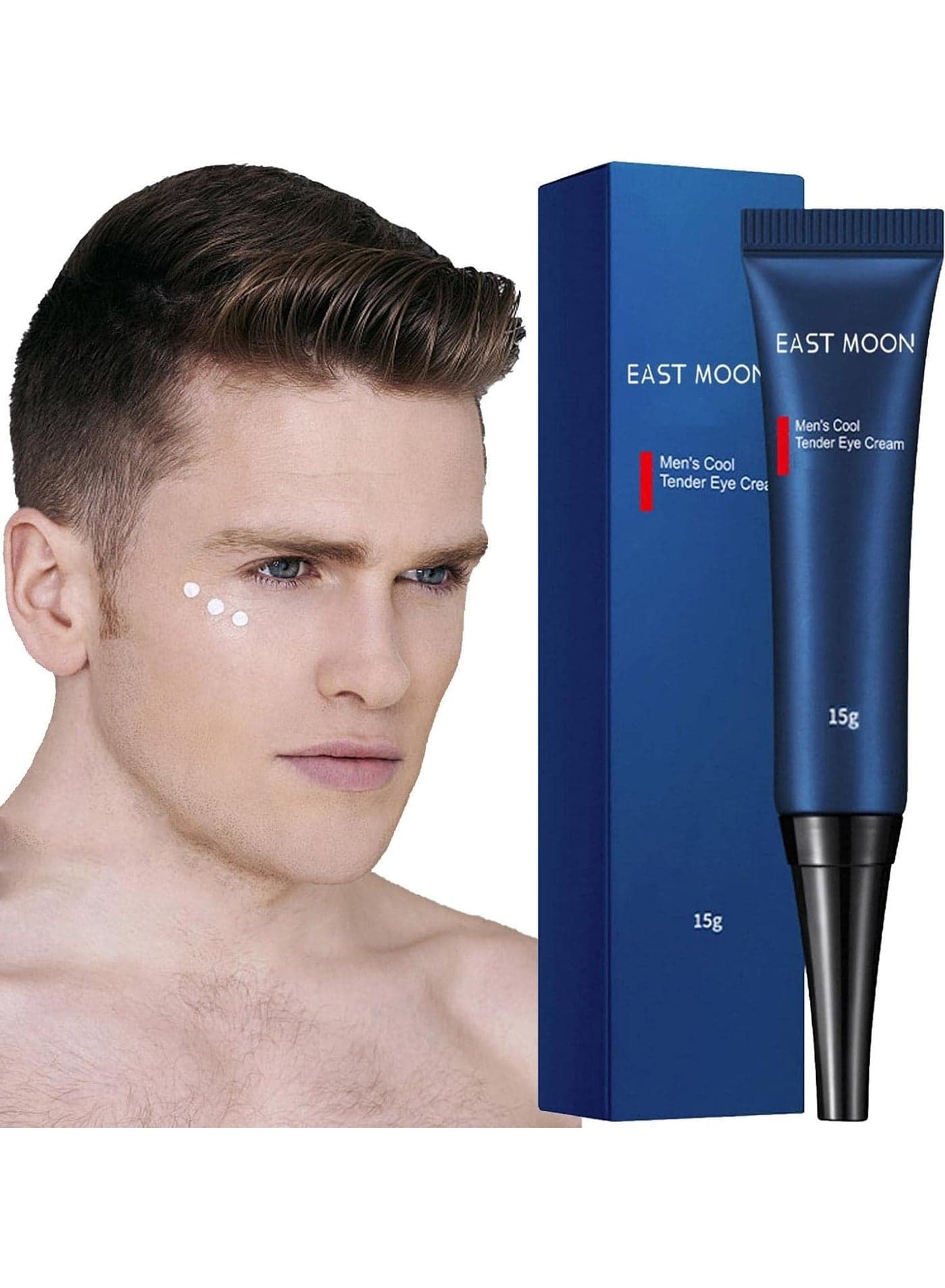 East Moon Mens Cool Tender Eye Cream, East Moon Peptide Lifting Eye Gel, Men's Gentle Care Eye Cream, Reduces Puffiness, Under Eye Bags, Dark Circles