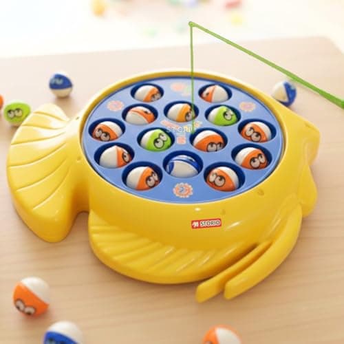 Storio Premium Electronic Fishing Game for Kids | Rotating Fish Catching Toy with 15 Fish & 4 Magnetic Rods | Fun Interactive Board Game for Boys & Girls