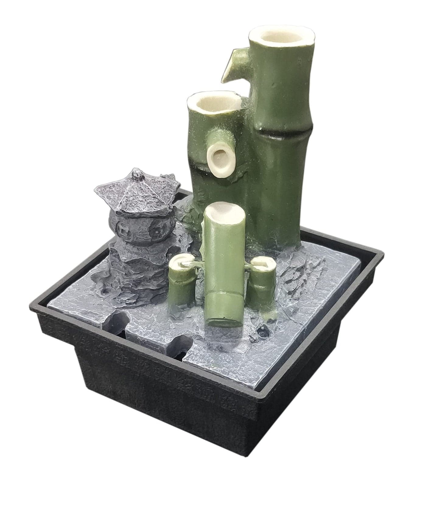 GTC® Designer Polyresin Tabletop Decorative Home Decor Water Fountain Waterfall Showpiece for Home Outdoor Garden Decoration House (G 9071)
