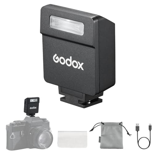 Godox iM22 Camera Flash, Built-in 470mAh Battery with 5 Levels Flash Power for Canon/Sony/Fuji/Nikon/Panasonic/Olympus for Cameras with Single-Contact Hotshoe