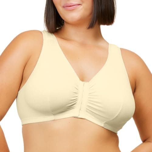 Leading Lady Women's Plus Size Bra Sleep Leisure Cotton, Ecru, 50 C/D/DD